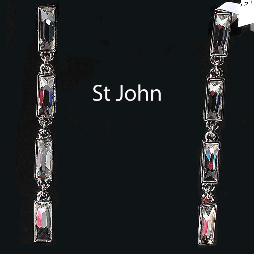 St John 4 tiered crystal  post drop earrings